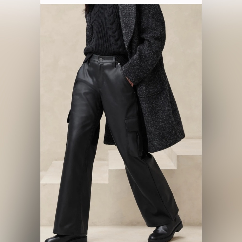 Banana Republic Faux Leather Cargo Pants
